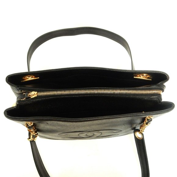 Chanel Black Leather Gold Chain Bag - Picture 2 of 11